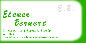 elemer bernert business card